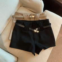 实拍韩国东大门女装 秋冬复古高腰针织短裤