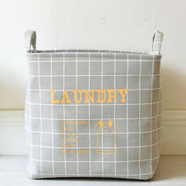 EVA棉麻收纳筐玩具衣服整理箱零食储物篮脏衣篓0860棉麻收纳篮