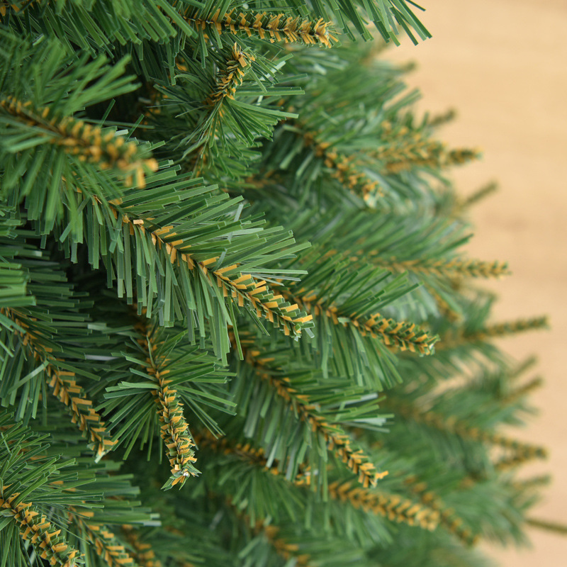 Hong Kong Heng verde PVC / PE mezcla árbol de Navidad cifrado amarillo núcleo de fruta roja pinos árbol de simulación decoración de Navidad