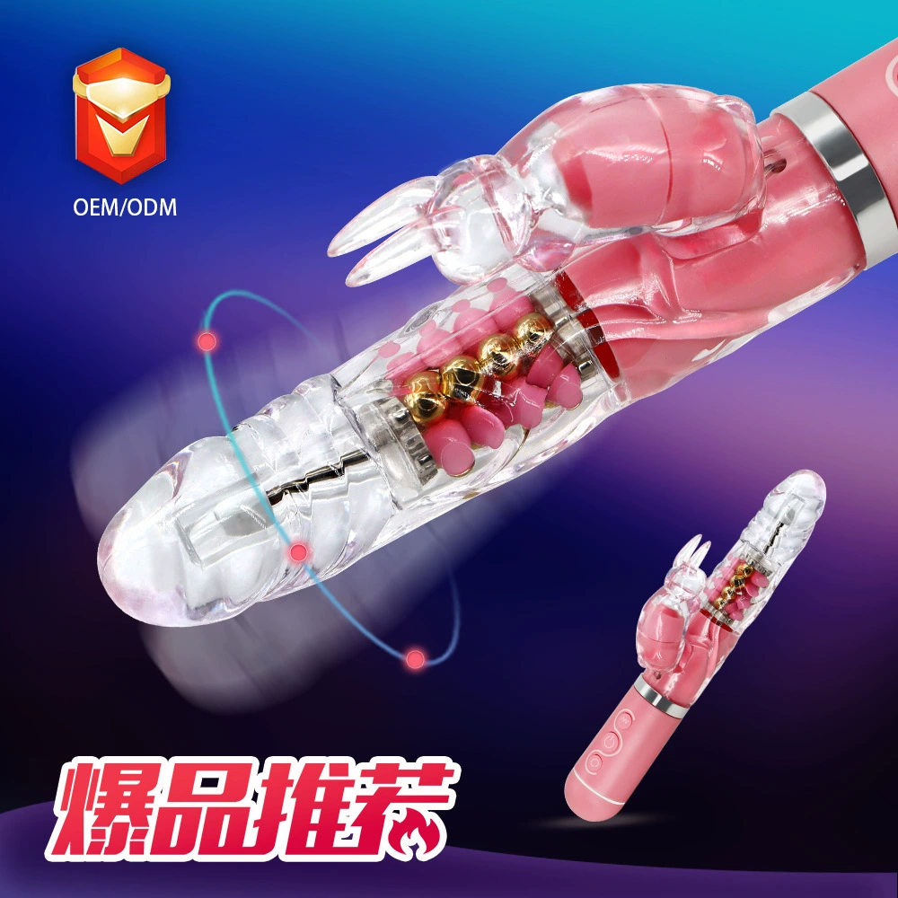 Automatic Rotating AV Stick Vibrator, Bead Rotation & Rabbit Stimulator, Rechargeable Multi-Mode
