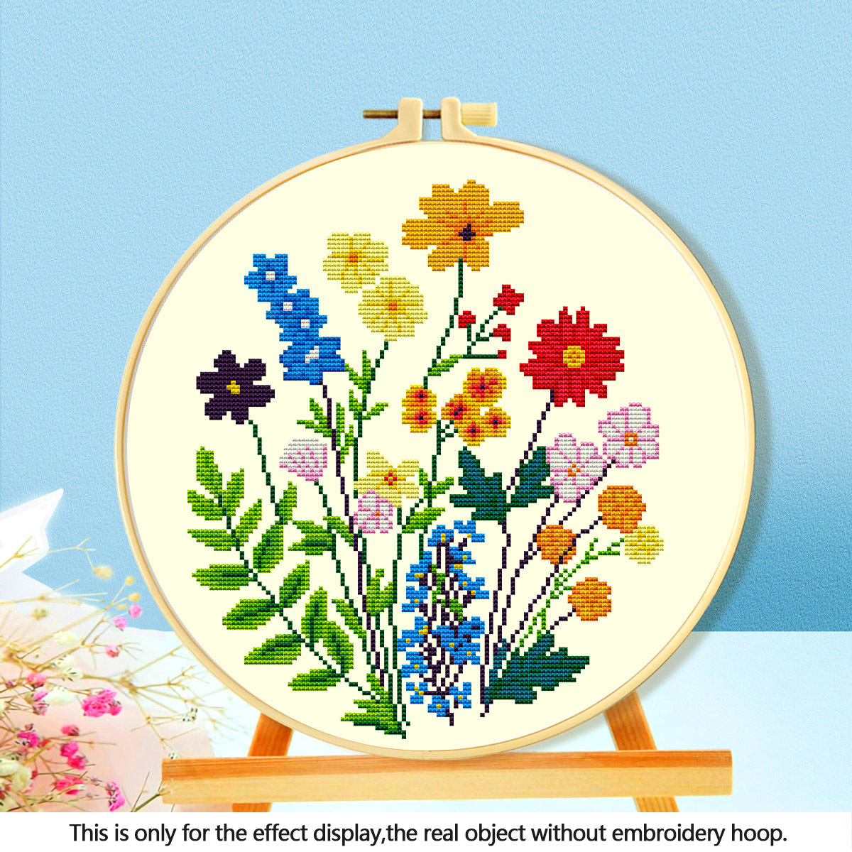 Punto de fábrica cabello lacio nueva serie de flores de mariposa transfronterizo Amazon venta caliente paquete de material de bricolaje de punto de cruz