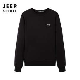 JEEP SPIRIT男士卫衣秋冬季新款宽松休闲男装圆领长袖T恤加厚大码