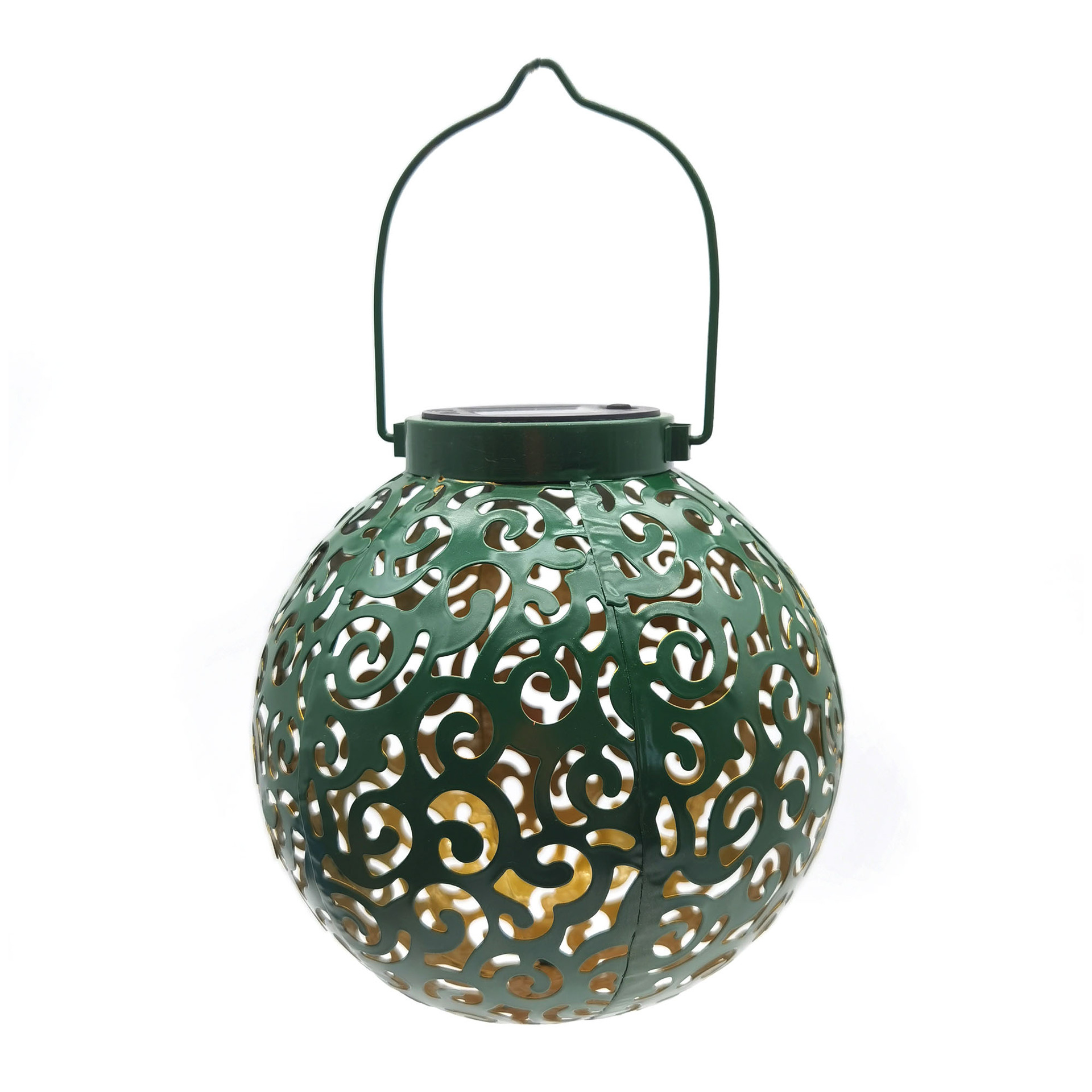 精选亚马逊热销太阳能铁艺镂空灯笼 户外庭院装饰灯 景观灯草坪灯