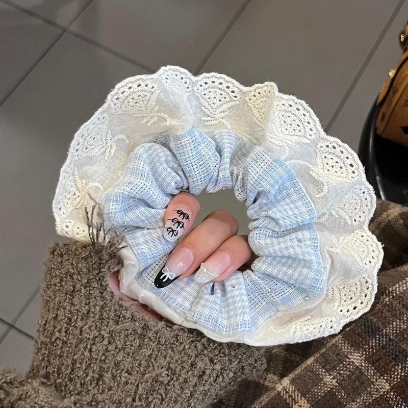 法式温柔大肠发圈女高级感扎发头绳小众百搭发绳慵懒风低马尾发饰|undefined