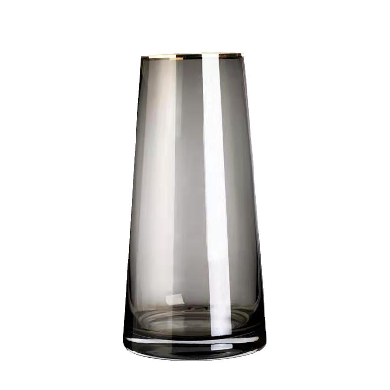 Vaso de estilo nórdico de alto nivel creativo de lujo ligero de vidrio hotel residencial ins Feng Shui cultivar rosa lirio jarrón