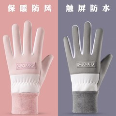 女士保暖手套2025新款防水触屏防滑户外约会简约百搭冬季保暖手套