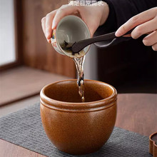 高端茶洗茶渣缸陶瓷建水大号水盂废水桶烟灰缸茶具配件茶水缸批发