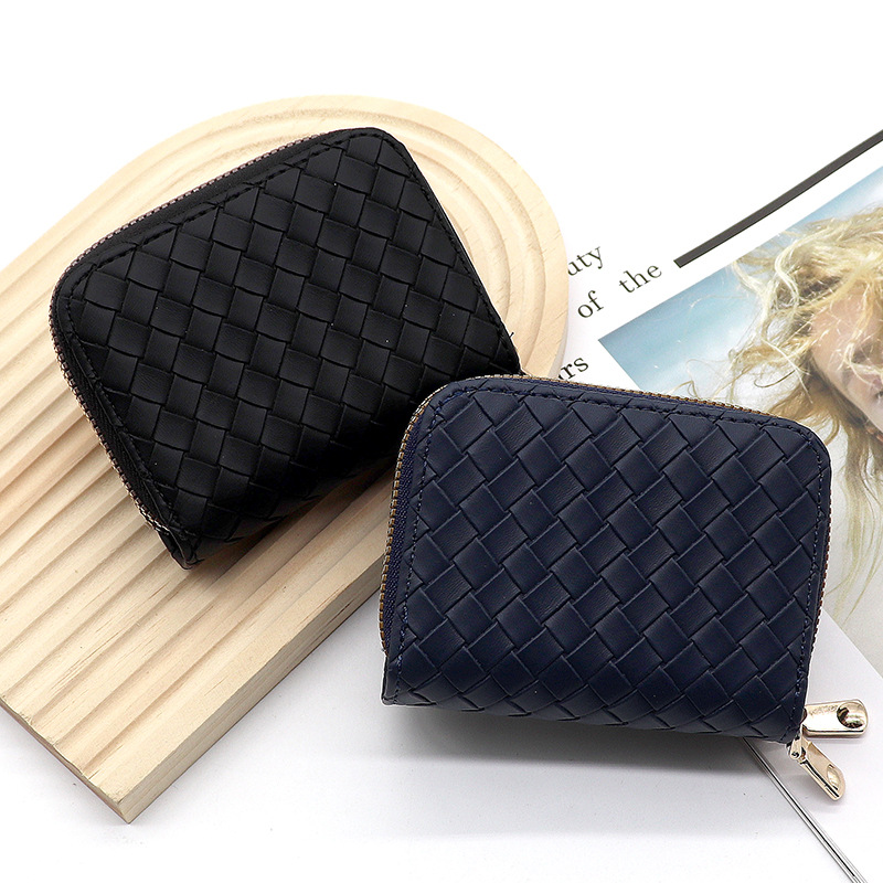 Nueva bolsa de tarjetas de órgano de tejido de moda simple para mujeres bolso de cambio de cremallera multifuncional para hombres anti-damagnetizante cubierta de tarjeta de recogida