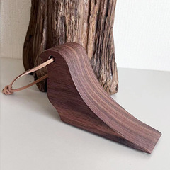 Nordic solid wood door stop creative beech black walnut mobile top door anti-door stopper wooden anti-collision clip hand door stop