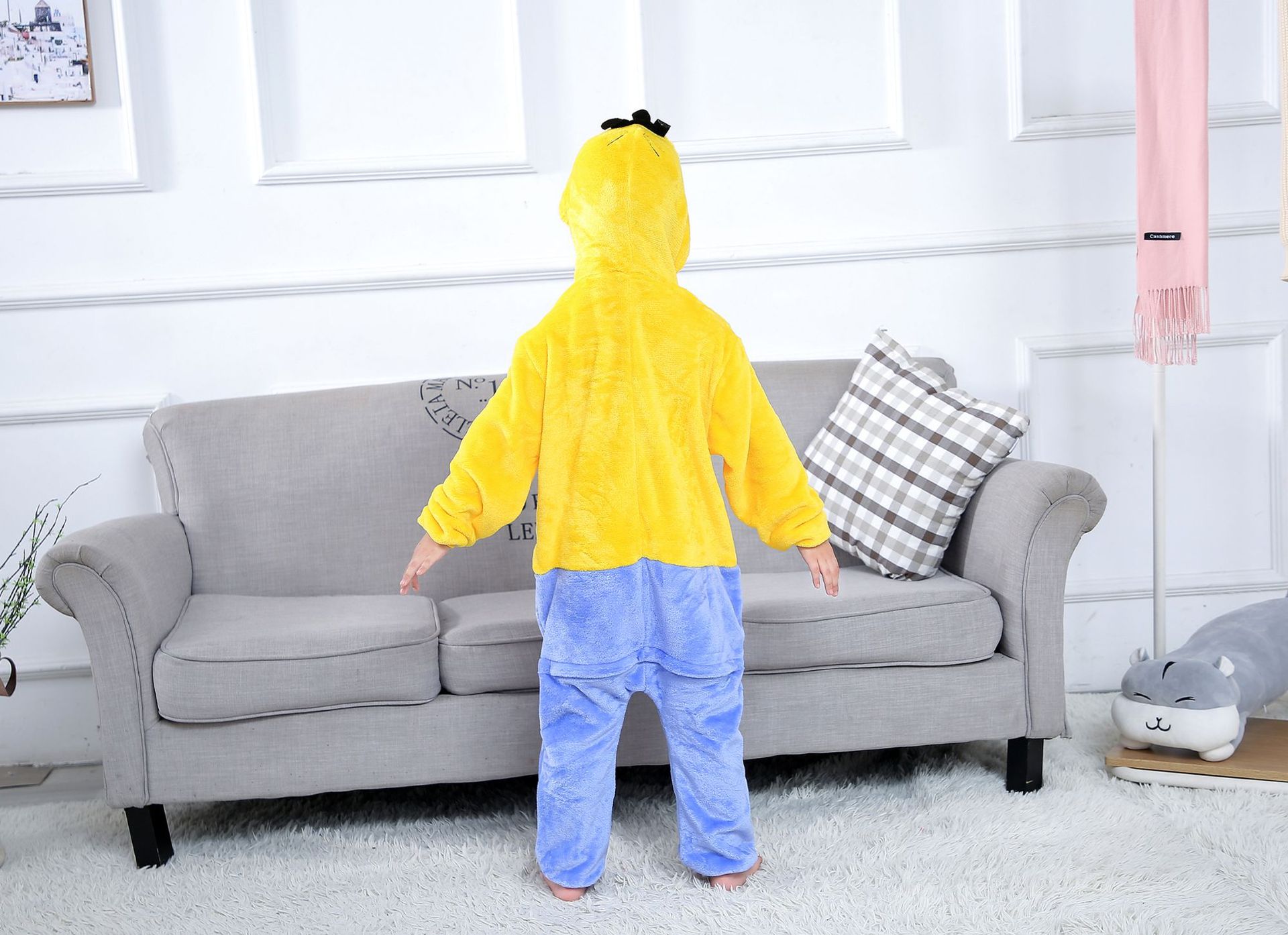 Otoño e invierno de dibujos animados de una sola pieza animal ropa de casa padre-hijo dinosaurio franela rendimiento ocio hogar entrega de una sola pieza al por mayor