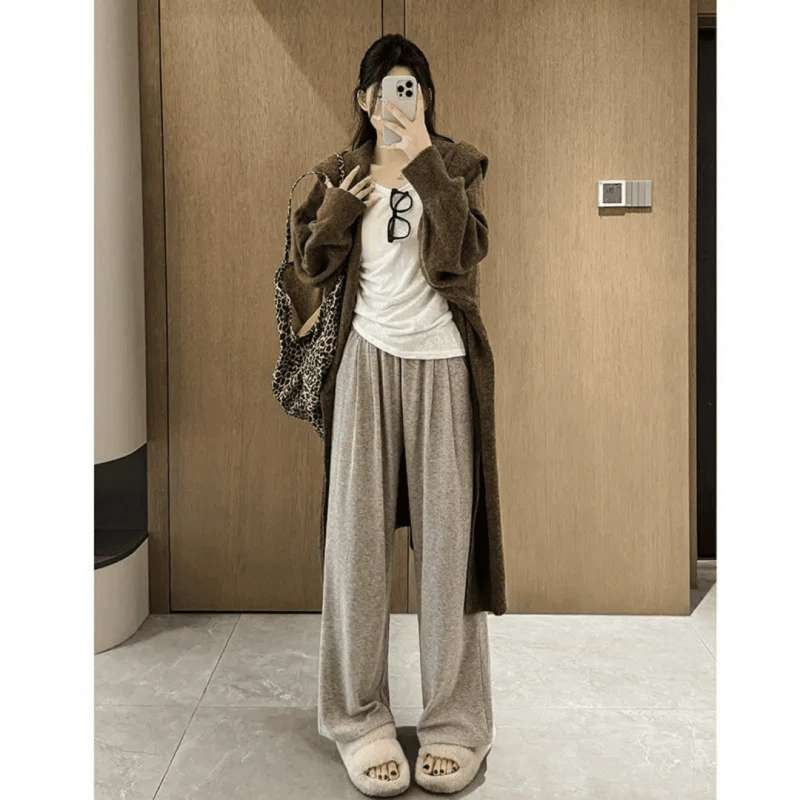 Новые мягкие облачные брюки Mochi Yamamoto ранней осени, широкие ленивые свободные драпированные повседневные широкие брюки с высокой талией, тонкая версия длиной до пола