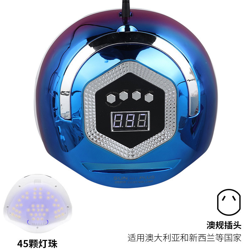 Lámpara de uñas inteligente con asa, pegamento de esmalte de uñas, lámpara para hornear para uñas 268W, secador de luz de fototerapia led de alta potencia