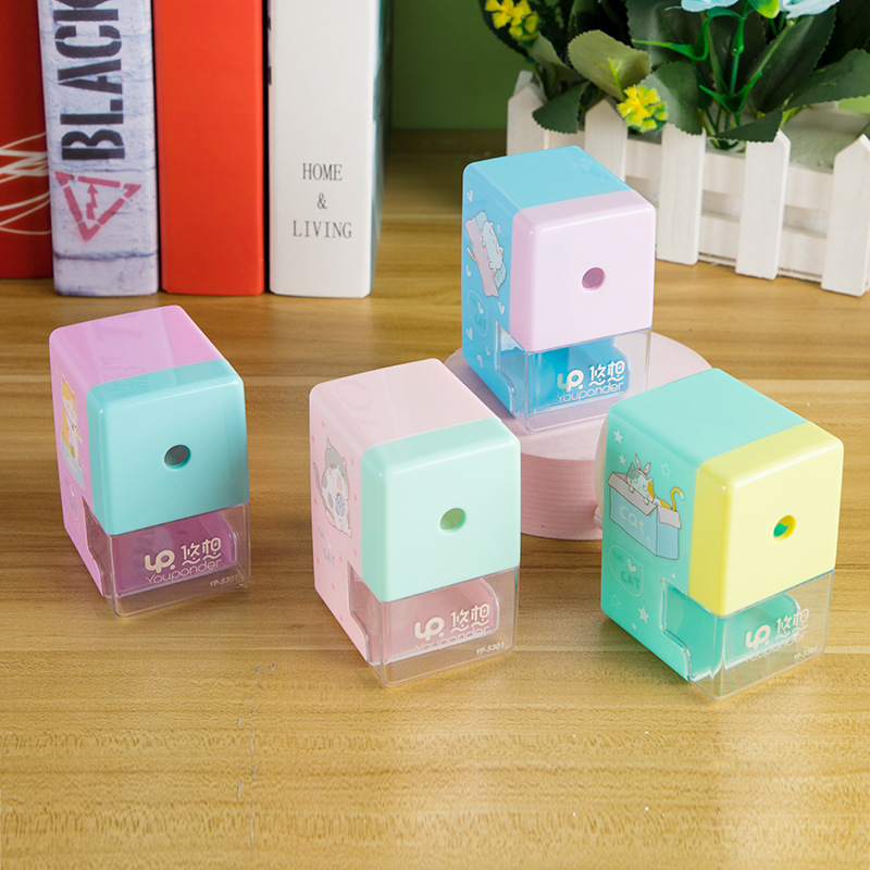 Youxiang YP-5301 lindo gato perezoso sacapuntas estudiante ahorro de mano de obra sacapuntas niños de dibujos animados sacapuntas