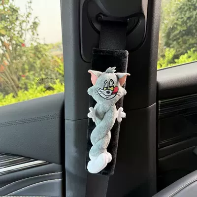Authentic Tom and Jerry plush Seat belt shoulder pad - tom-safety-belt