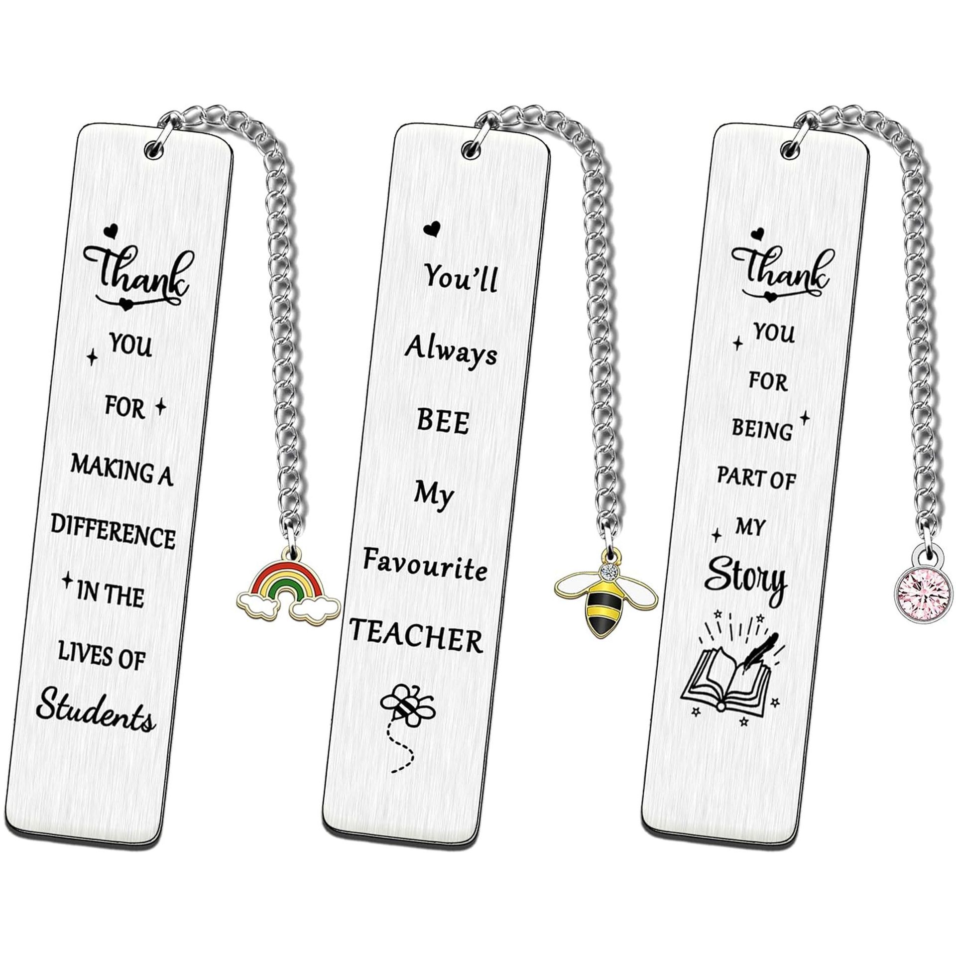 Marcadores de acero inoxidable europeos y americanos Regalos de la temporada de graduación Grabado con láser Gracias Regalos del día del maestro Libro Marcadores de metal