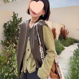设计感显白百搭休闲皮衣马甲外套春秋新款叠穿外搭显洋气时尚上衣