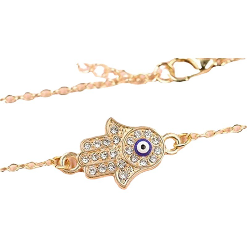 Amazon взрывы дьявольский глаз стеклянный шар сплав ладонь синий глаз ювелирные изделия с бриллиантами ожерелье Женская подвеска
