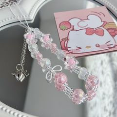 甜美粉色愛心短款手腕手機配件手機鏈掛繩掛件新款星星掛繩防丟