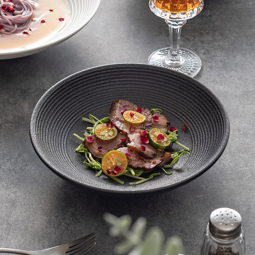 Salad Western-style ceramic conch bowl deep dish plate pasta plate hotel restaurant tableware commercial