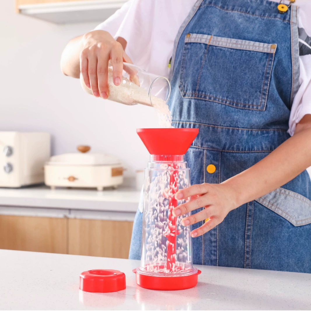 Ручной муки мешалка Ручной поворотный лапша для порошка сито чашки для домашней выпечки пластиковый полуавтоматический мукомольный сито