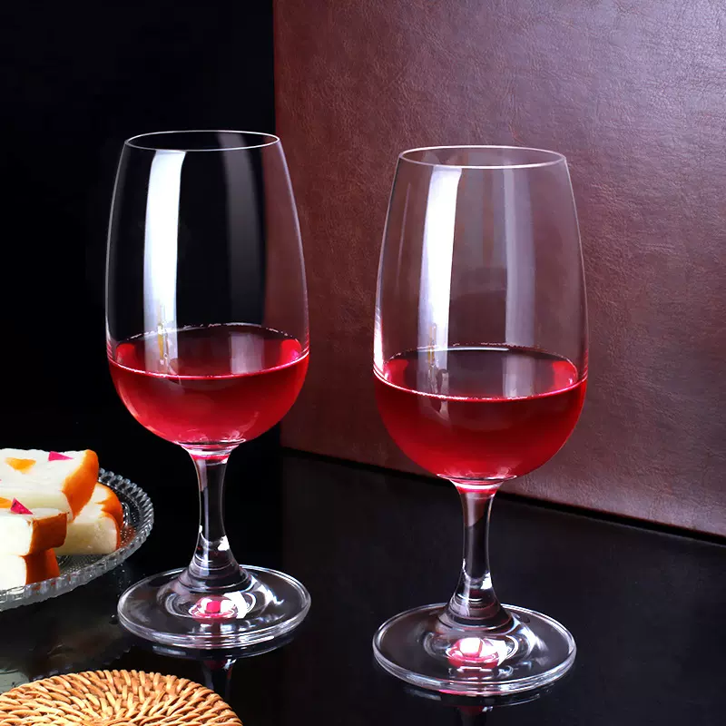 商用透明品酒杯 水晶玻璃红酒杯 220ml展会高脚品鉴杯