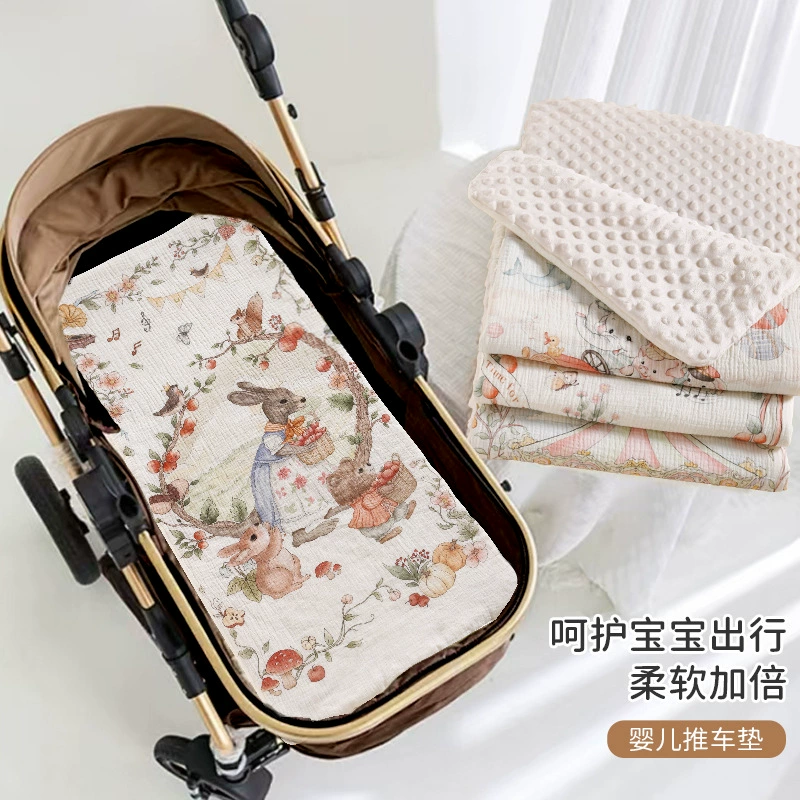 Коврик для детской коляски, универсальный для всех сезонов, моющийся хлопковый коврик для детской коляски, коврик для лежания новорожденного, подушка для сиденья