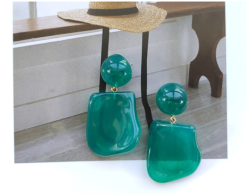 1 Par Geométrico Retro Resina Pendientes De Gota display picture 6