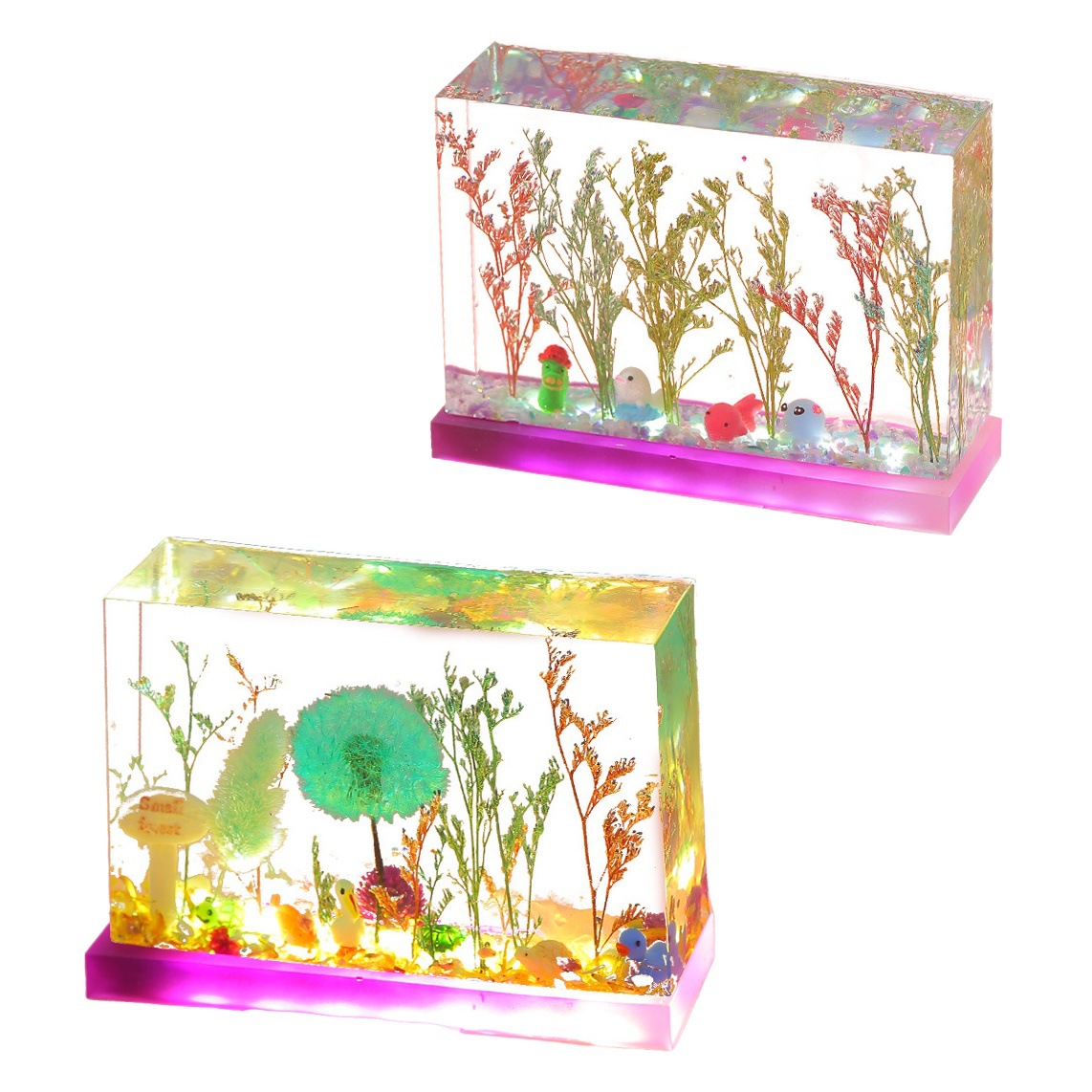 Cristal epoxi molde DIY flor seca cubo decoración espécimen base cuadrado portalámparas rectangular de silicona abrasivo herramienta