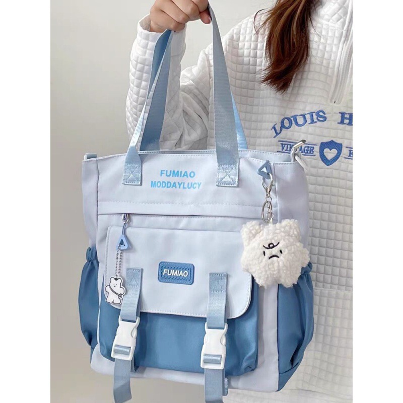 Bag for Female College Students Hand-carried Mend-up Bag Girl's Large Capacity Shoulder Casual All-match Crossbody Bag Canvas Handbag Bag for Female College Students Hand-carried Mend-up Bag Girl's Large Capacity Shoulder Casual All-match Crossbody Bag Canvas Handbag