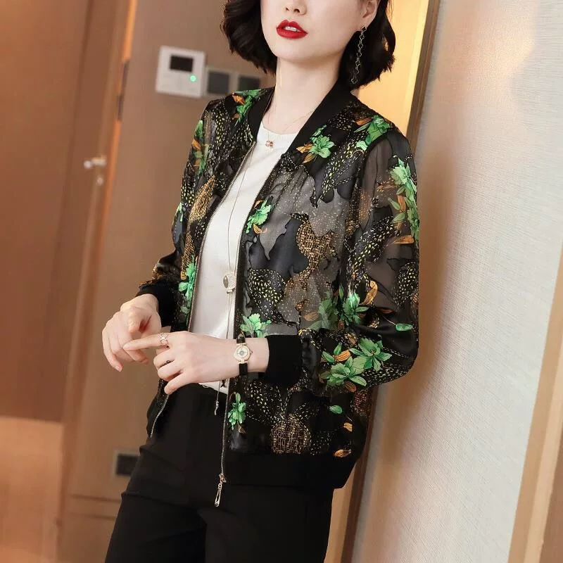 Шифоновая одежда для защиты от солнца, бейсбольный летний комплект, кардиган для отдыха, куртка, плюс размер