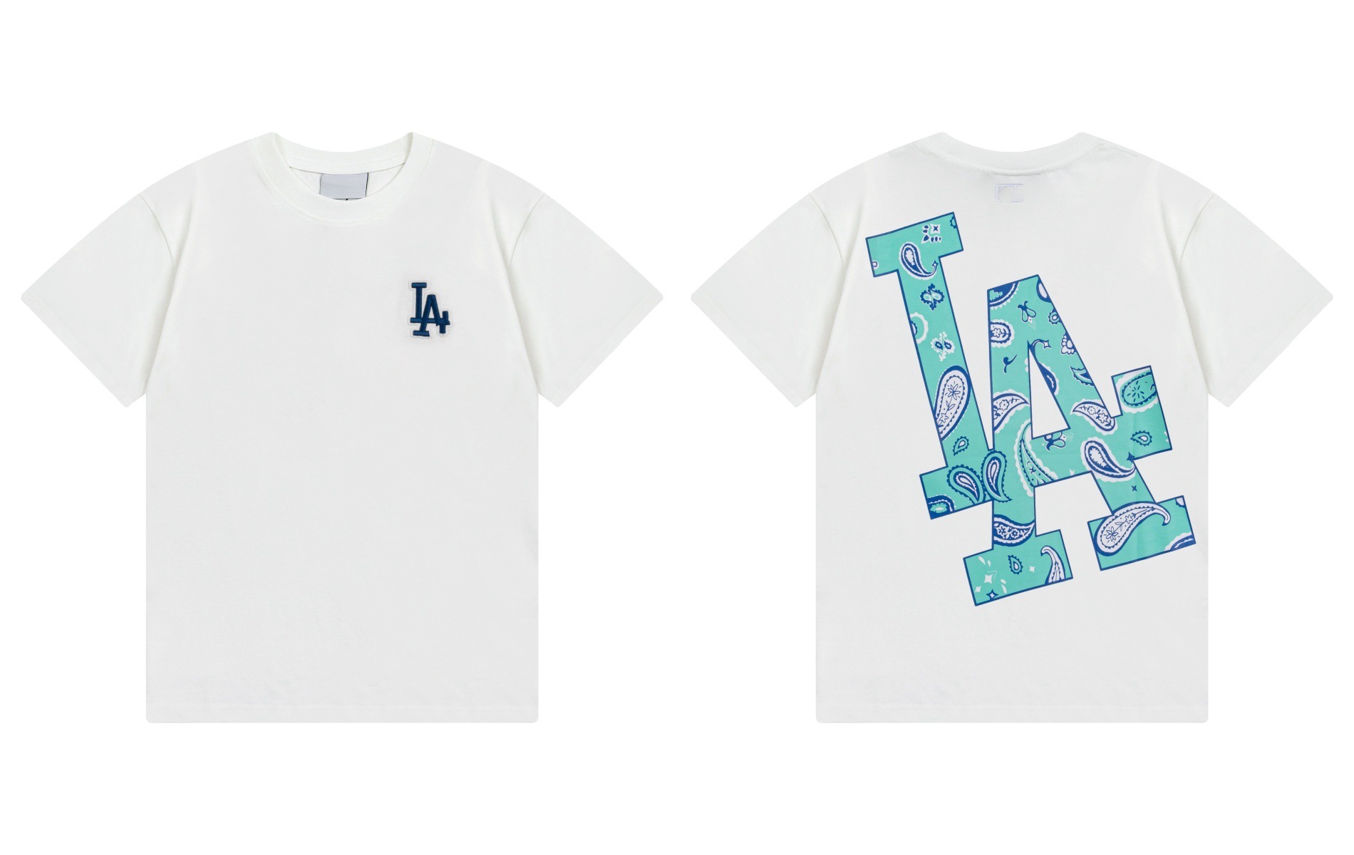 Fábrica al por mayor nueva moda Coreana de alta calidad impresa algodón manga corta hombres y mujeres mismo estilo pareja camiseta suelta soporte código de escaneo