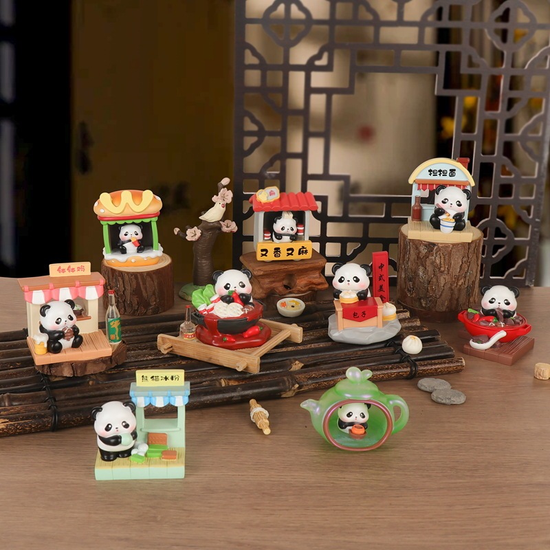 Shake sound explosions panda fat Dachuan flavor museum blind box doll hand-held home bedroom desktop decorations wholesale