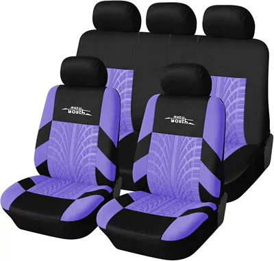 Pattern Letter Embroidery Press Export, Universal seat cover - purple-2-piece-set