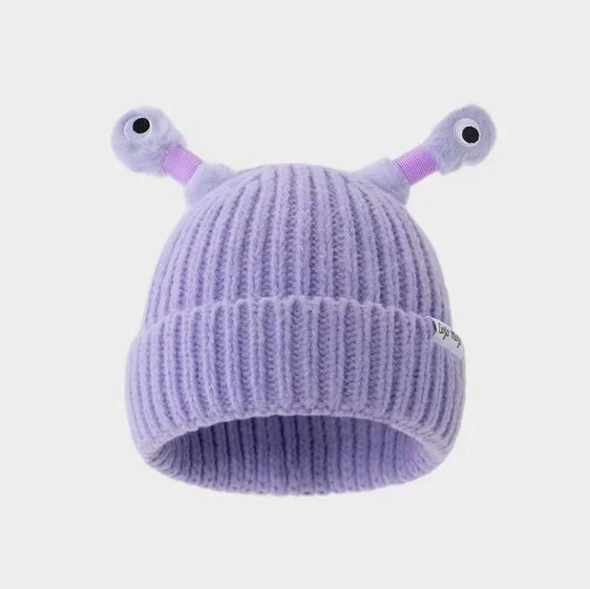 Unisex Cartoon Style Cute Funny Eye Embroidery Eaveless Wool Cap display picture 10