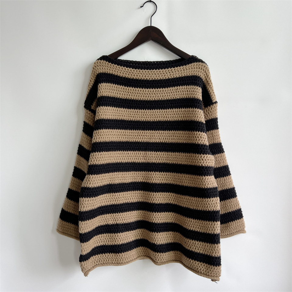 Women's Sweater Long Sleeve Sweaters & Cardigans Simple Style Stripe display picture 23