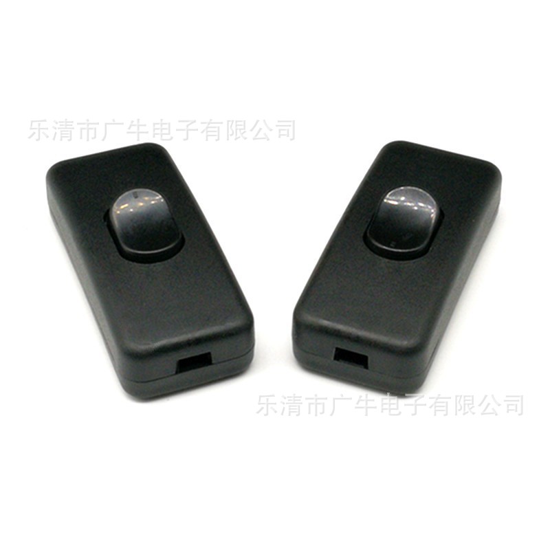 厂家直供船型开关303台灯落地灯线上开关黑色中途翘板按钮