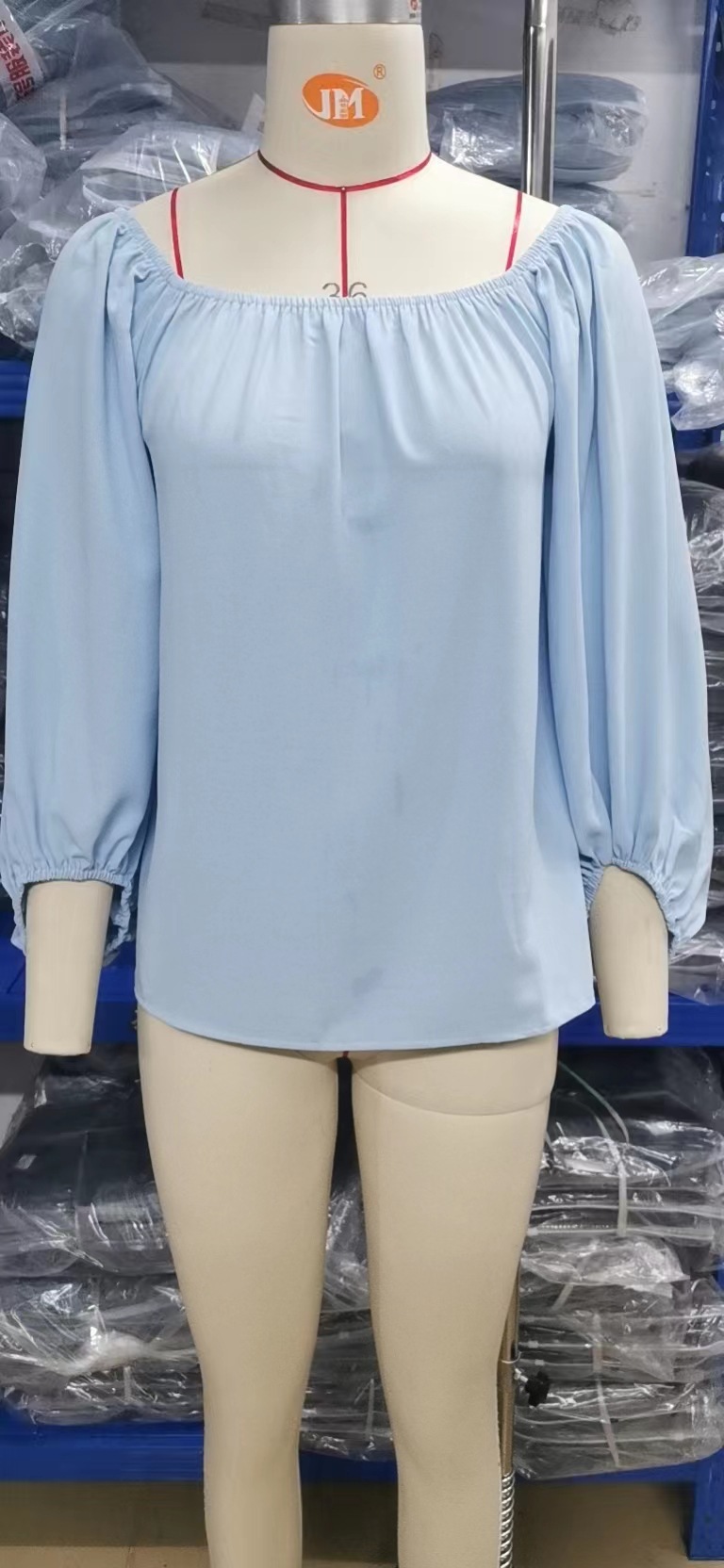 Women's T-shirt Solid Colour Chiffon Top With Line Collar_voghion.com