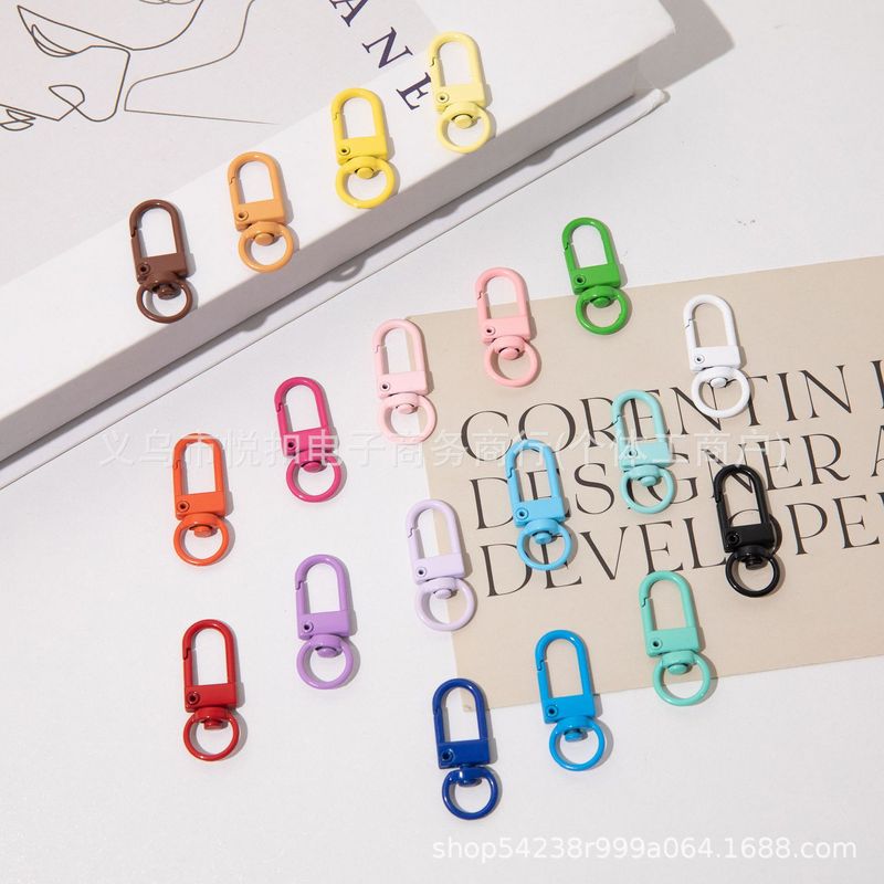 U-ring door buckle hook diy accessories candy color paint open ring hardware keychain accessories