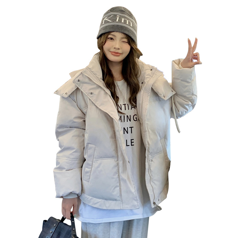 Algodón mujer 2024 otoño y invierno nuevo estilo coreano chaqueta de algodón de pluma con capuz suelta al algodón de moda de mujer chaqueta