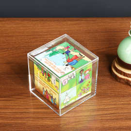 厂家现货亚克力透明塑料乐高手办收纳水晶盒小正方形网红糖果盒
