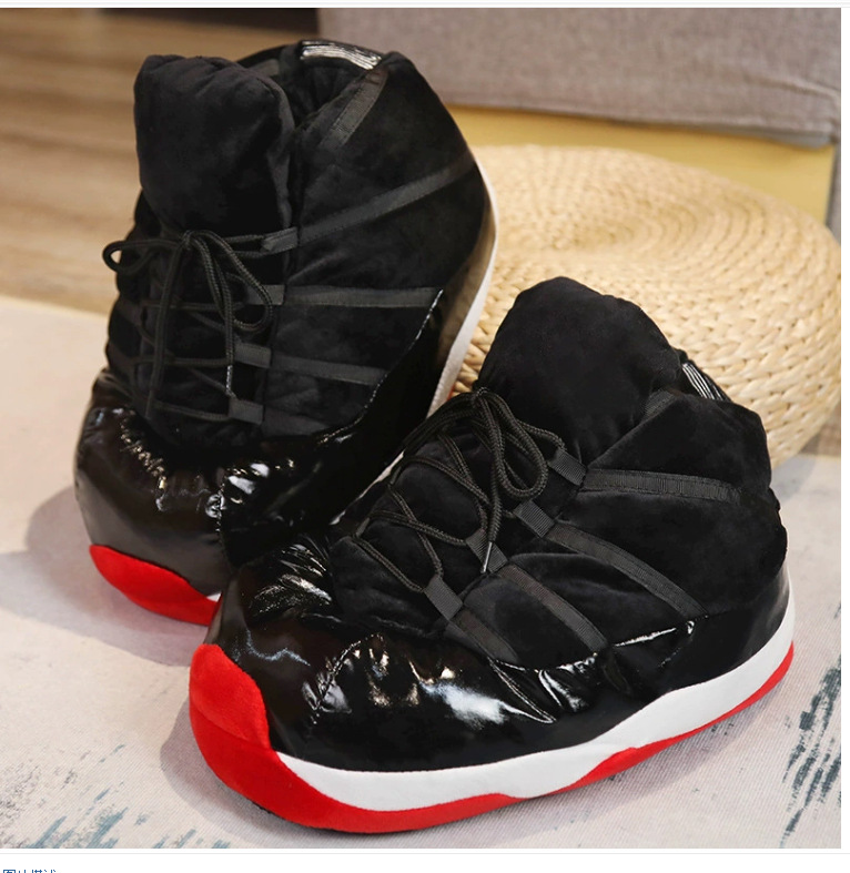 Tiktok mismo estilo parodia zapatos de grasa Coco pareja Zapatillas de algodón volver al futuro casa piso Kang hebilla 1 zapatos de algodón