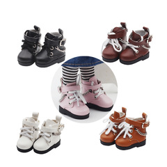 Doll toys bright leather shoes 15cm cotton doll leather shoes 6 points bjd doll chain boots leather boots 4.5*2
