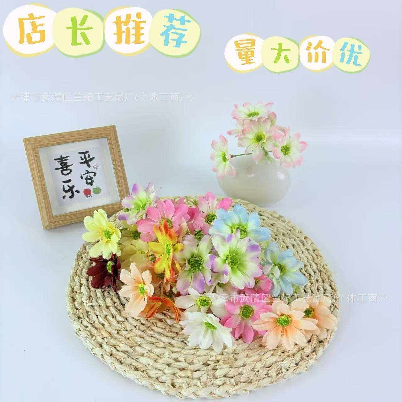 3 horquillas flor lila flor flor artificial accesorios de bricolaje hechos a mano caja de flores caja de regalo con mano horquilla decorativa transfronteriza