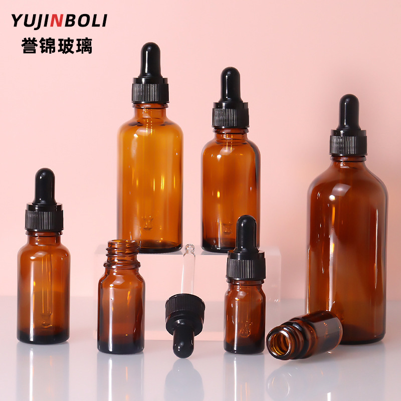 现货茶色精油瓶10ml滴管瓶30ml精油玻璃分装瓶避光精华液瓶精油瓶
