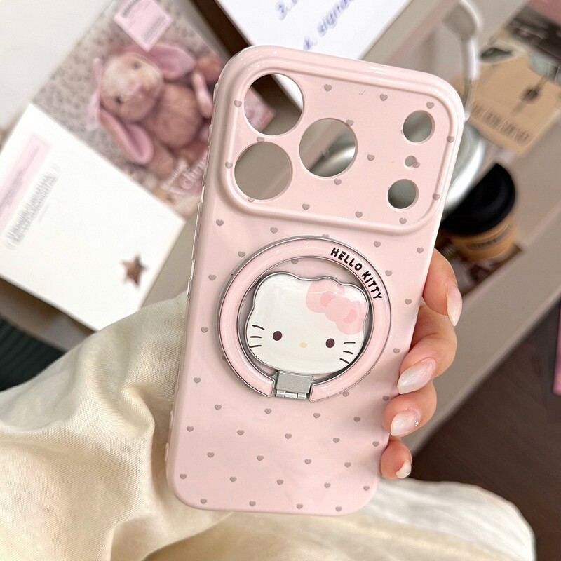 Pink Cat Magnetic Stand iPhone 17 Phone Case Suitable for Apple 16 Pro Max, High Aesthetic Value for 13, Anti-Drop for 15 Pink Cat Magnetic Stand iPhone 17 Phone Case Suitable for Apple 16 Pro Max, High Aesthetic Value for 13, Anti-Drop for 15