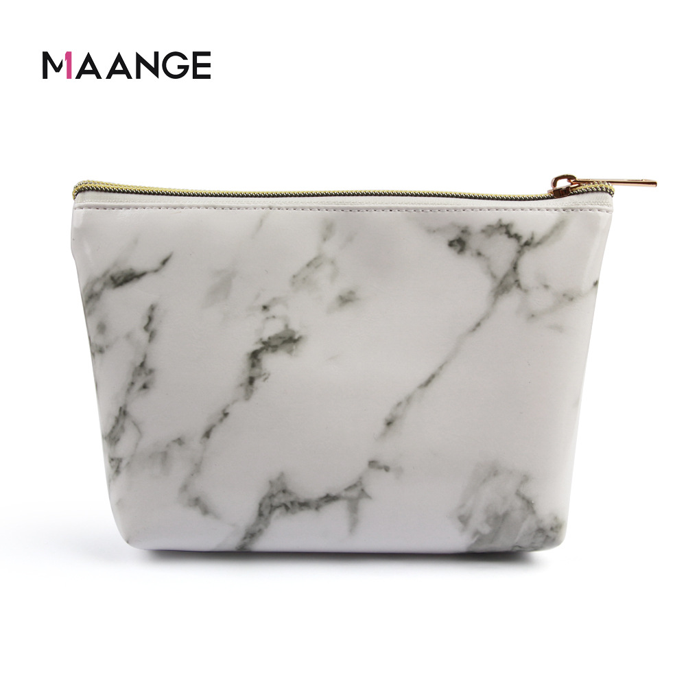 Set de 3 bolsas de brochas de maquillaje – Diseño mármol, portátiles, con función de almacenamiento (venta transfronteriza)