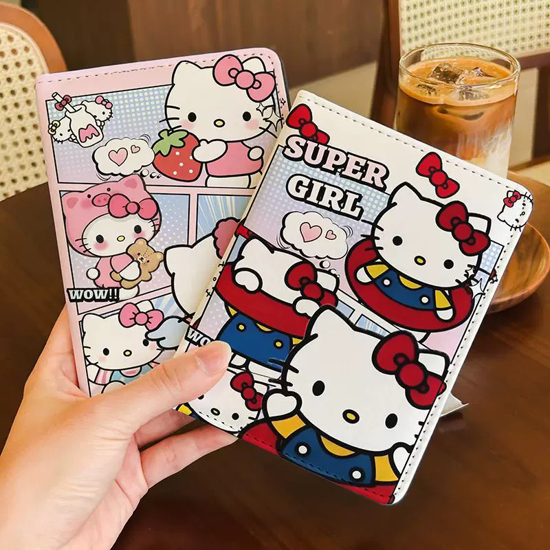 Hello kitty, passport case, universal protective case, handheld card holder for traveling