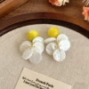 Yellow organic earrings