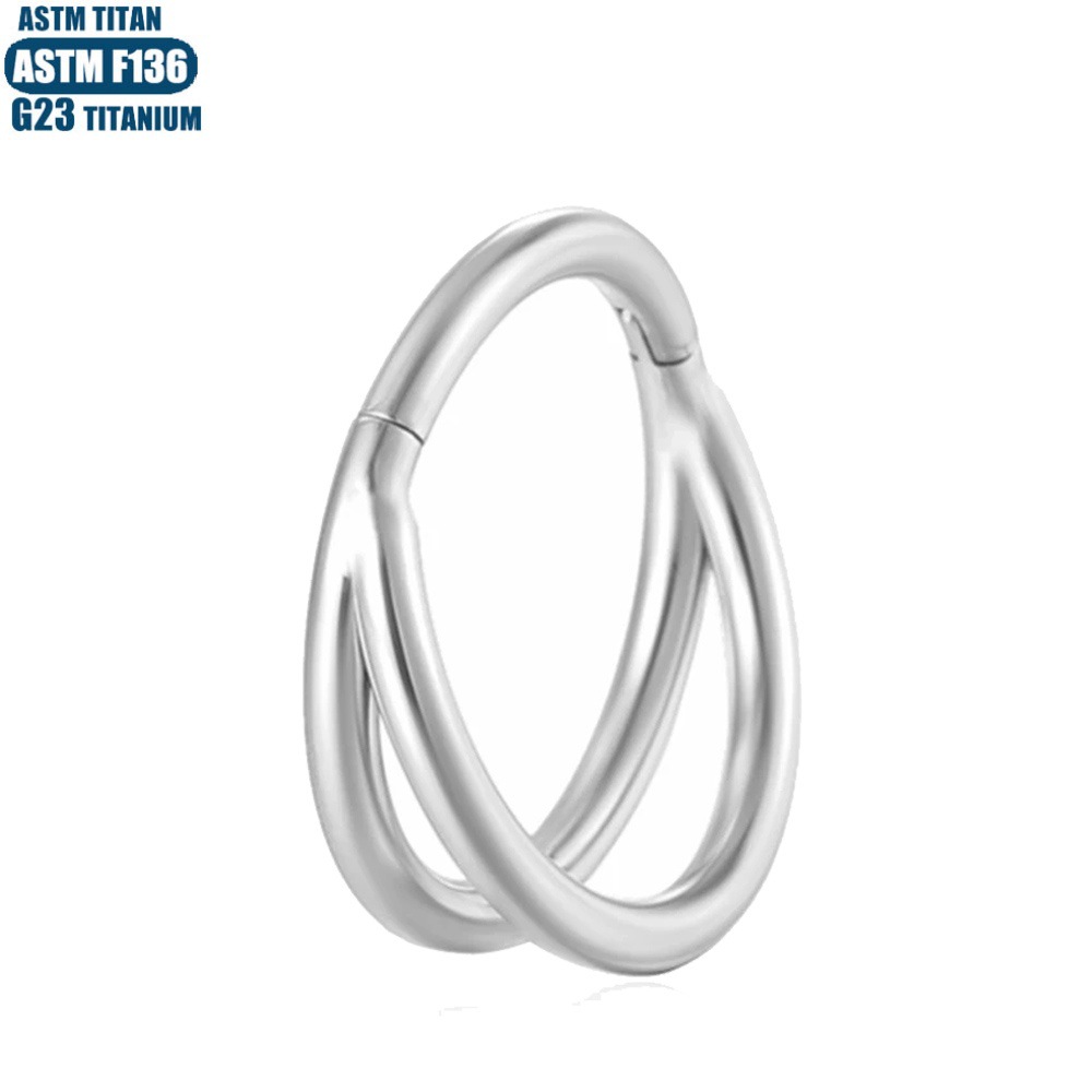 F136 Titanium Alloy Nose Ring Zircon Earrings CNC Seamless Ring Septum Piercing Ear Bone Ring detail image 20