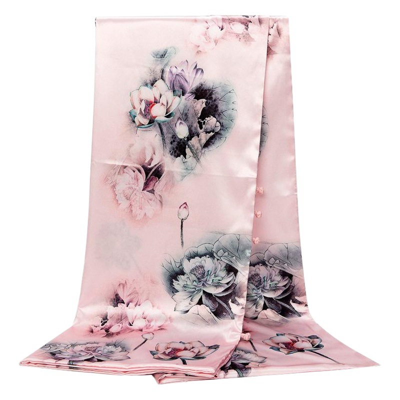 Heavy mulberry silk button shawl silk satin double-layer double-sided scarf cheongsam with autumn and winter scarf winter scarf